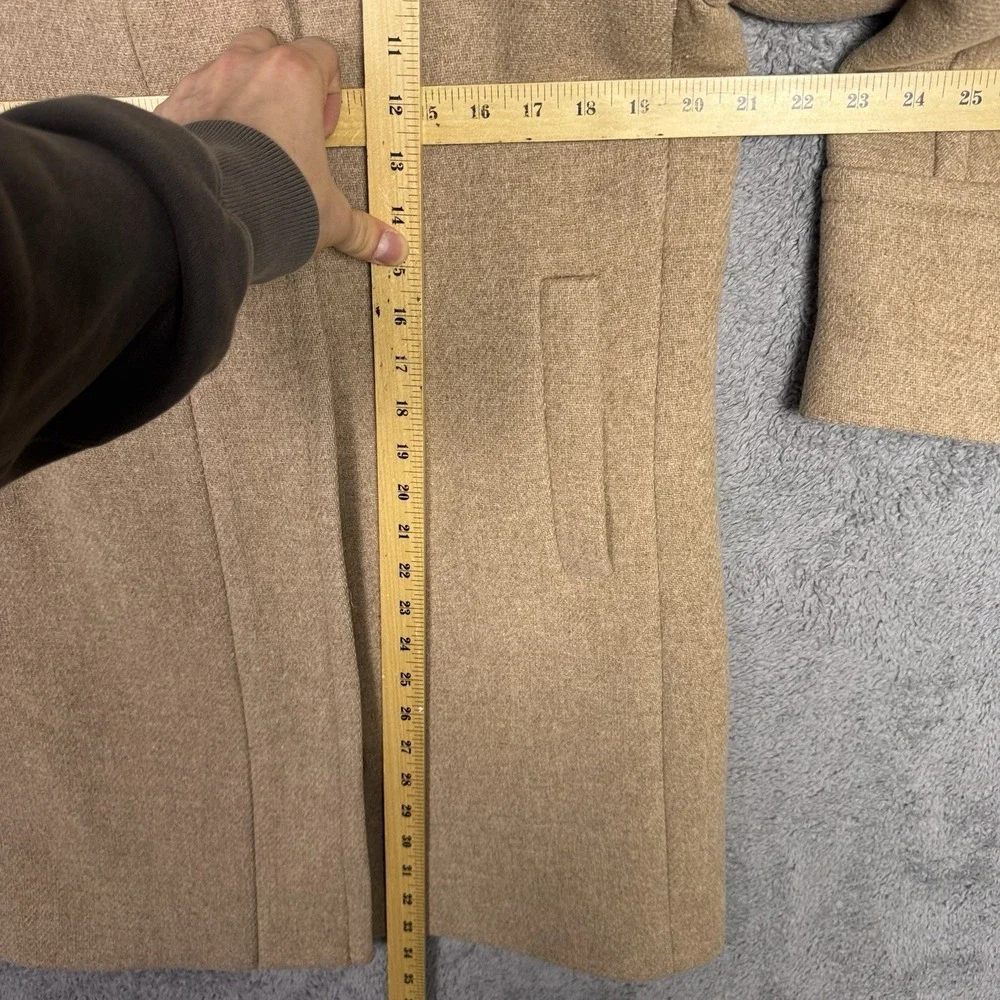J Crew Stadium Cloth Coat Women 8 Cocoon Italian Nello Gori Wool Pea Camel Brown - Picture 7 of 11